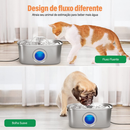 Bebedouro para Gatos Inoxidável 3,2L Automático Filtro Água Fresca - Com Visor Transparente