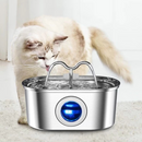 Bebedouro para Gatos Inoxidável 3,2L Automático Filtro Água Fresca - Com Visor Transparente