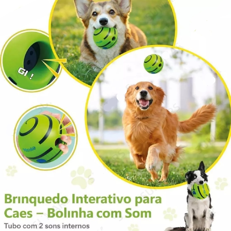 Wobble Wag Giggle Brinquedo Interativo para Cães Durável e sem Pilhas com Ruídos de Riso
