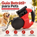 Guia Dupla Retrátil para 2 Cães | Resistente, Luz LED e Trava Automática, Perfeita para Passeios Noturnos